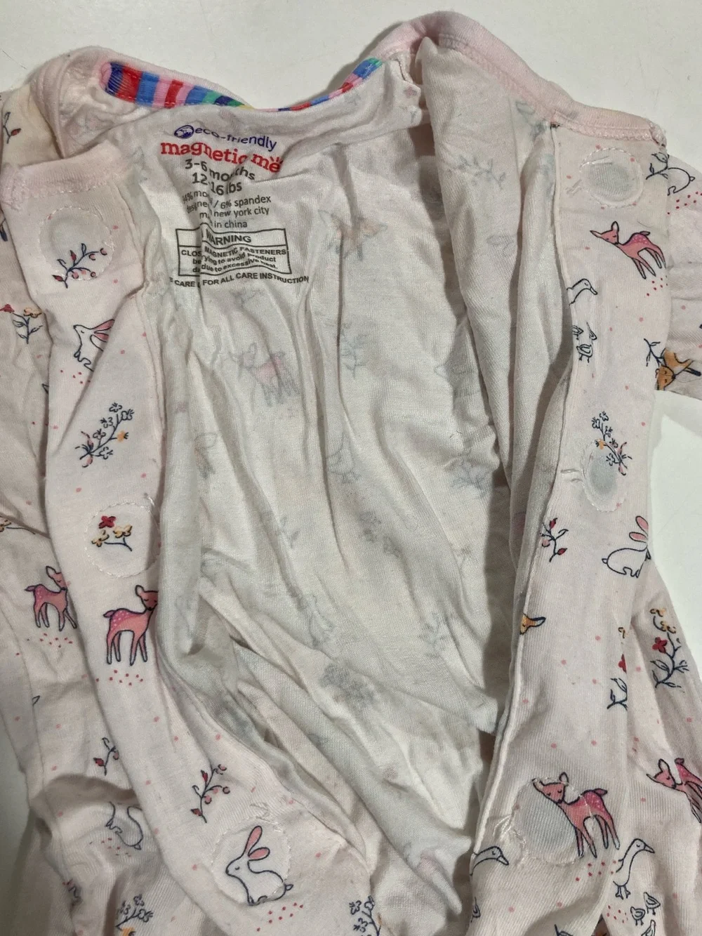 Magnetic Me Infant Woodsy Tale Footie Pajama W/Foldover Hand 3-6 Mos. 12-16 lbs.